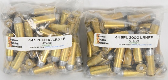 100 Rounds of Remanufactured .44 Special Ammo