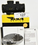 BSA Optics Red Dot Sight 30mm Shadow Black In Box