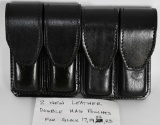 Lot of 2 New Leather Double Mag Pouches For
