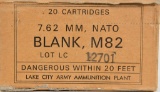 9 rds 7.62 mm Nato Blank M82 ammo