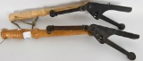 Lot of 2 Vintage Hand Clay Pigeon Throwers