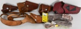 Lot of 7 Various Leather Belts & Holsters