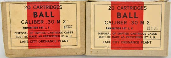 40 Rounds Of Military .30 M2 Ammunition