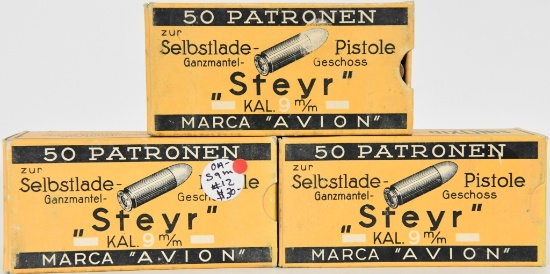 150 Rounds Of Sinoxid Steyr 9mm Ammunition