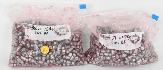 924 Count Of .38 Cal SWC Bullet Tips