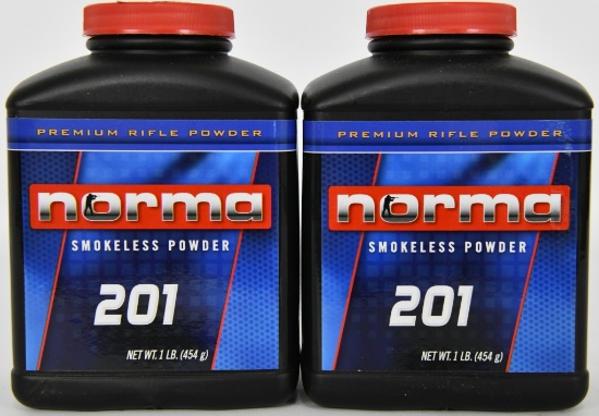 Lot of 2 Bottles - New - Norma 201 Smokeless Powdr