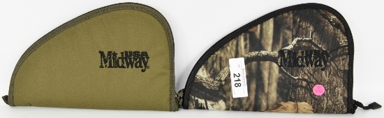 Lot of 2 New Midway USA Soft Padded Pistol Cases
