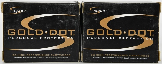 40 Rounds Speer Gold Dot 40 S&W Ammunition