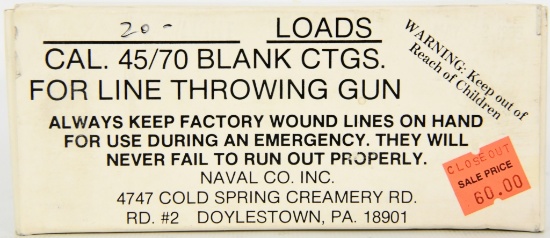 20 Cartridges Of .45/70 Blank Line Throwing Gun