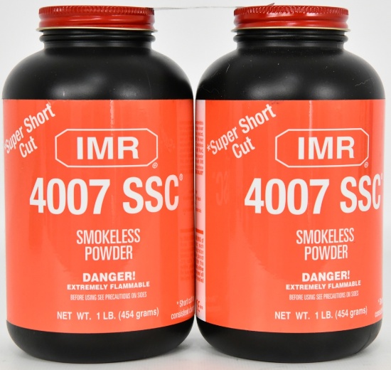 Lot of 2 New bottles IMR 4007 SSC SMOKELESS Powder