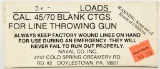 20 Cartridges Of .45/70 Blank Line Throwing Gun