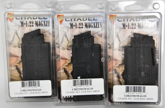 Lot of 3 NIB Citadel M-1 .22 LR 10 Round Magazines