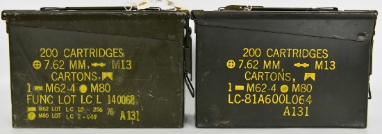 Lot Of 2 Heavy Duty Military Metal Ammo Cans