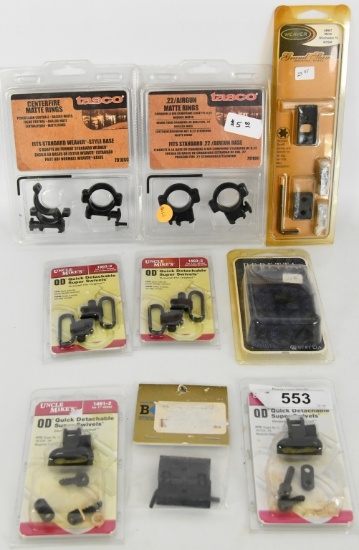 Lot Of 9 New In Package Swivels & Rails