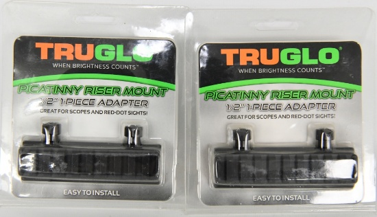 Lot Of 2 NEW TRUGLO 0.5" Picatinny Riser Mount 4"