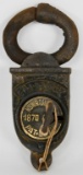 Antique Crab Lock & Key Solid Brass