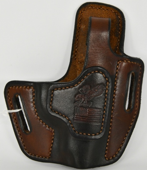 American Flag & Eagle Hand crafted Leather Holster