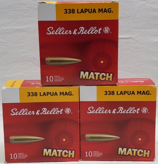 30 Rounds Of Sellier & Bellot Match .338 Lapua Mag
