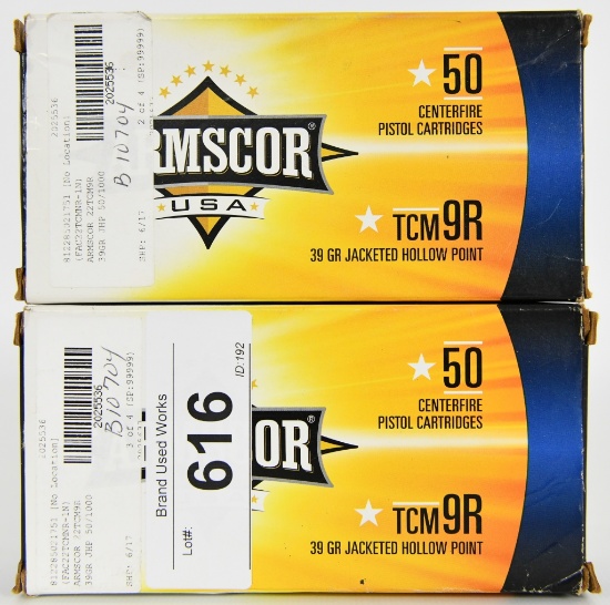 100 Rounds of Armscor USA 22 TCM 9R 39 Grain JHP