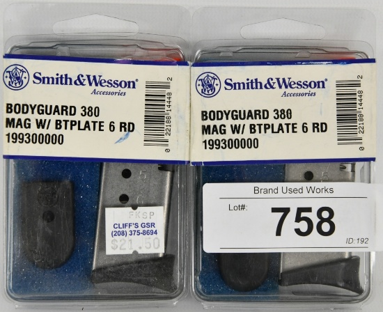 Lot of 2 Smith & Wesson M&P Bodyguard Magazine