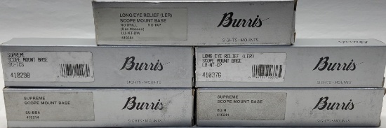Lot of 5 Burris Scope Mount Bases New In Box