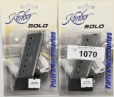 lot of 2 NEW KIMBER SOLO 8RD 9MM SS mags
