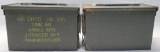 Lot Of 2 Heavy Duty Military Metal Ammo Cans