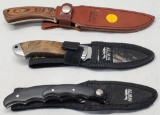 Lot of 3 NWTF Fixed Blade Knives W/ Sheath Here