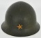 Suicide Helmet WWII Japanese Helmet w/Bullet Hole