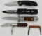 Lot of 5 Folding Pocket Knives:TRUMP Spring Assist