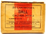 20 Rounds Of Ball M2 .30 Cal Ammunition