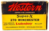20 Count Of Western Super-X .270 Win Empty Brass