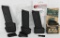 Three Glock 43 9mm Mags w/ext, one with Fab