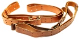 Lot of 2 Brown Leather Gun Slings