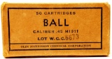 50 Rounds Of Ball .45 Auto M1911 Ammunition