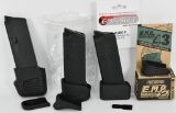 Three Glock 43 9mm Mags w/ext, one with Fab