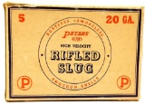 5 Rounds of Peters 20 Ga Rifled Slugs