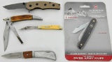 Lot of Five Folding Pocket Knives:Swiss Army & Win