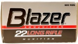 500 Rounds Of Blazer .22 LR Ammunition