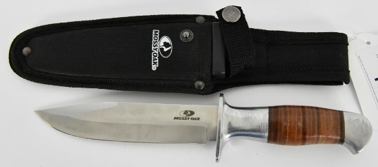 Mossy Oak Bowie Hunting Knife Fixed Blade w/Sheath
