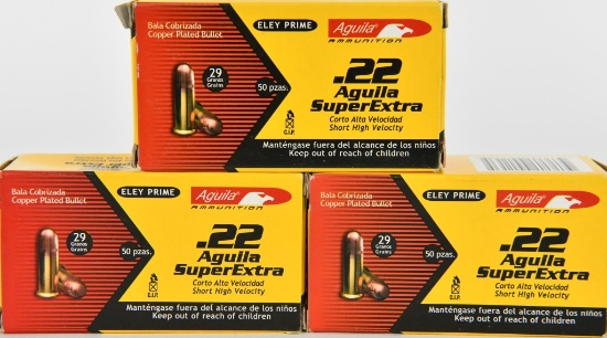 150 Rounds Aguila Super Extra .22 Short Ammunition