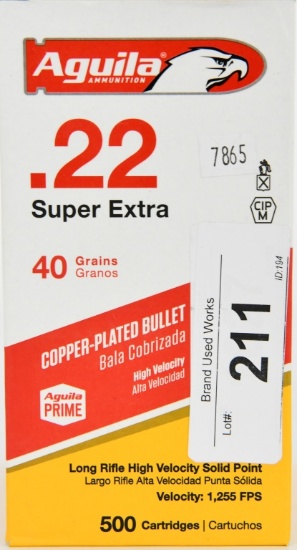 Brick Of 500 Rounds Aguila .22 LR Ammunition