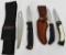 Lot of 3 Fixed Blade & Folding Knives
