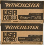 100 Rounds Winchester USA Forged 9mm Luger
