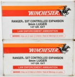 100 Rounds Winchester SXT Ranger 9mm Luger Ammo