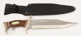 Large Fixed Blade Knife With Leather Shealth