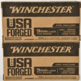 100 Rounds Winchester USA Forged 9mm Luger