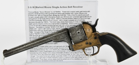 Desirable Engraved Civil War Moore Belt Revolver