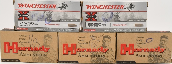 100 Brass Casings 80 are 22-250 and 20 are 358 win