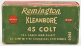 50 Rounds Of Remington .45 Colt Ammunition